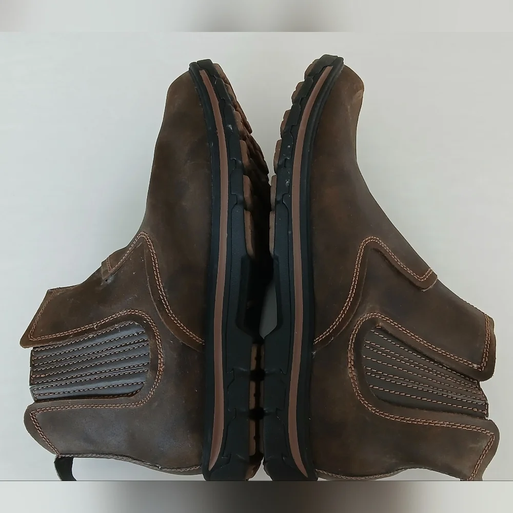 Skechers Men’s Slip‑On Leather Ankle Boots – Size 13